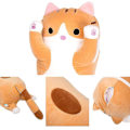 Miniatyrbild 2 av 5: Plush Leksak Katt Lång Bomull Söta Kattdocka Plush Leksak Mjuk Bomull Fylld Sov Kudde Brun brown 90cm
