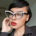 Miniatyrbillede 2 af 7: Kattens øje diamant-indlagt fladt spejl anti-blåt lys nye mode briller stel personlighed kvinder rhinestone solbriller C3 Cat-Eye Glasses