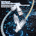 Miniatyrbillede 8 af 8: 4i1 180 roterende RGB Flow lysende USB opladningskabel Type C og A4