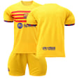Miniatyrbilde 1 av 11: Barcelona 2022-23 tredje borte drakt gul nr. 9 Lewandowski 6 Gavi fotballdrakt Catalonia-elementer Barcelona's three away,no number #M