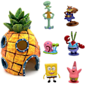 Miniatyrbillede 1 af 5: WideSmart 7st Aqua Ornamenter, Spongebob Akvarie Dekoration Akvarie Ornament Akvarie Dekoration Resin Akvarie Ornament Akvarie Ananas