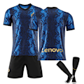 Miniatyrbillede 1 af 11: 21-22 Inter Milan hjemmebanetrøje nr. 10 Lautaro nr. 7 Sanchez nr. 9 Dzeko fodboldbanedragt med sokker No number socks S#
