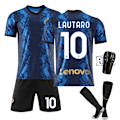 Miniatyrbild 1 av 11: 21-22 Inter Milan hemmatröja nr 10 Lautaro nr 7 Sanchez nr 9 Dzeko fotbollsplan kostym med strumpor No. 10 with socks + protective gear 18#