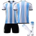 Miniatyrbilde 5 av 11: Fotballdrakt for Argentina VM 2022, Nr. 10 Messi, Hjemmedrakt, Ny Modell for Barn og Voksne Size 10 with socks Size S