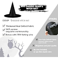 Pikkukuva 2 / 5: 12 kpl Halloween Musta Noitakypärä Kostyymi Asuste Koristeet, Paksuuntunut Riippuva Noitahattujen Paketti Naisille Lapsille Riippuva Köysi Kelluva Veranta