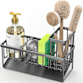 Miniatyrbild 7 av 7: Diskställ, Köksdisk Organizer och Förvaring med Hög Borsthållare, Rostfri 304 Rostfritt Köksredskap Diskspons Organizer med Avdelare
