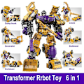 Miniatyrbillede 2 af 5: Transformationsrobot Legetøj 6 i 1 - Teknisk Køretøj, Læringsmæssig Samling, Deformation Actionfigur, Billegetøj til Børn (FMY) JJ631F