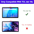 Pikkukuva 2 / 5: TCL Tab 10s 10.1 tuuman kolminkertaisesti taitettava ohut ja kevyt kova kuori suojaälykotelo TCL Tab 10s kotelolla jalustalla - punainen