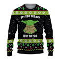 Miniatyrbillede 1 af 5: The Mandalorian og Grogu Baby Yoda Grim Trøje 2024 Glædelig Jul Mænd Pullover Efterår Vinter Star Wars Damtrøje stil 12 style 12 XL