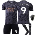 Miniatyrbillede 7 af 11: 22-23 Arsenal ude sort nr. 7 Saka 9 Lacazette 19 Pepe 14 Aubameyang fodboldtrøje sæt Size 10 with socks Children's size 16