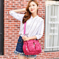 Miniatyrbillede 4 af 5: Damehåndtaske Skuldertaske Trendy Ins All-Match Bærbar Dual-Use Casual Taske Rose Red camo