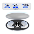 Miniatyrbilde 2 av 5: Små, usynlige ørepropper, trådløse Bluetooth-sovehodetelefoner, diskrete for arbeid, usynlige, skjulte hodetelefoner fungerer