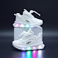 Miniatyrbild 3 av 5: Flickande pojkar småbarn lysande tränare skor barn led ljus upp blixt sneakers storlek W White 23 yards inside length 14cm