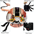 Miniatyrbilde 5 av 5: Halloween-edderkopp, 200 cm gigantisk edderkopp, Halloween-utendørsdekorasjon med 7 m trekantet nett, 20 g utvidbart edderkoppnett, 10 plast edderkopper, skrekk