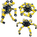 Miniatyrbilde 3 av 10: 3-pak Fingertip Gyro Fidget Spinner, DIY Deformerbare Kjeder Lenker Fingertip Spinning Robot for Voksne og Barn