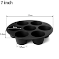 Miniatyrbilde 2 av 4: Hull Airfryer, Silikon Pot Muffinform, Airfryer Tilbehør, Kakeform, Mikrobølgeovn Silikon Bakeform for Bakverk A 8 Tommer
