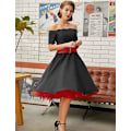 Miniatyrbilde 4 av 4: 50-talls Underskjørt Rockabilly Kjole Crinoline Tutu for Kvinner - spottsalg Rød Red XL