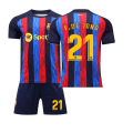 Pikkukuva 1 / 11: 22-23 Barcelona pelipaita nro 10 Messi nro 21 De Jong lyhythihainen aikuisten lasten urheilujalkapalloasu joukkueasu Barcelona home yellow number 21 18