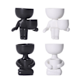 Miniatyrbillede 2 af 10: Abstrakte figurer Blomsterpotter Keramik vase SORT AA Sort Black AA