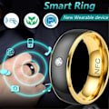 Miniatyrbillede 6 af 9: NFC Smart Ring Finger Digital Ring SORT&GULD 7 Sort&GULD Black&GOLD 7