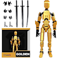Miniatyrbillede 1 af 5: T13 Actionfigur, Titan 13 3D Printet Actionfigur, Lucky 13 Actionfigur, Nova 13 Actionfigur Dummy 13 Actionfigur Gold