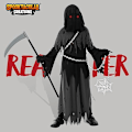 Miniatyrbilde 2 av 5: Barn Unisex Lysende Øyne Reaper Kostyme for Skummel Spøkelse Halloween Kostyme