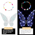 Miniatyrbillede 3 af 7: Glitrende fevinger til voksne, LED-pandebånd til karneval og temafester, stjerneklart hvid Star white Star white