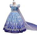 Miniatyrbild 2 av 2: Uporpor Frozen Princess Elsa LED-ljusklänning för flickor, barn, cosplay, festkläder, snödrottning, karneval, julbalklänning, endast klänning utan ljus only dress no light 150 cm