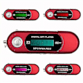Miniatyrbilde 2 av 5: USB MP3-spiller Bærbar Musikkspiller Digital LCD-skjerm 4GB Lagring FM-radio Multifunksjonell MP3 Musikkspiller USB-pinne Fk [DB] Red