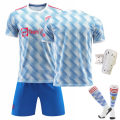Miniatyrbillede 3 af 11: 21-22 sæson Red Devils hjemme nr. 7 C Ronaldo blå trøje dragt fodbolduniform nr. 6 Pogba No. 10 with socks + protective gear L#