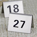 Miniatyrbillede 2 af 4: 25 bordnumre i rustfrit stål med stabil base - Multifunktionelle nummerplader til restauranter, hoteller, caféer 26 to 50