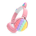 Pikkukuva 3 / 8: Fidget-kuulokkeet lasten lelu, langattomat Bluetooth-kuulokkeet Pop Bubble On-Ear -kuulokkeet Fidget-lelu Sateenkaaren värinen Fidget-kuulokesetti lapsille pink