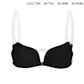 Miniatyrbillede 1 af 5: 1. kvindes usynlige bh push up silikone bh med transparent sort Black C