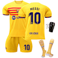 Miniatyrbilde 4 av 11: Barcelona 2022-23 tredje borte drakt gul nr. 9 Lewandowski 6 Gavi fotballdrakt Catalonia-elementer Barcelona's three away,no number #M
