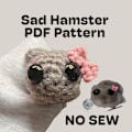 Miniatyrbillede 5 af 8: Tiktok Meme Trist Hamster Plys, Hæklet Trist Hamster, Meme Trist Hamster Par Nøglering Sød Coquette Hamster 2pcs keychain