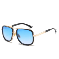 Miniatyrbild 1 av 7: BOOM Anpassad logotyp Fashion Retro Shades Metal Punk Oversized Square Half Steampunk Solglasögon Solglasögon Herr Man Kvinna 2024 D19 BLACK/DOUBLE BLUE