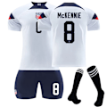 Miniatyrbilde 1 av 10: Fotballdrakt for USA hjemmebane, VM 2022-23, nr. 10 Pulisic, 8 McKennie, 11 Aaronson, 13 Morris Size 8 with socks #M