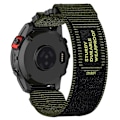 Miniatyrbillede 1 af 5: Nylon Armbånd med Klæbestrimmel til Garmin Fenix 7X/7X Pro/Instinct 2X/QuickFit 26mm - Armégrøn Turkis Turquoise Garmin Fenix 7X