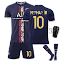 Miniatyrbild 1 av 11: 23 Paris träningsguld nr 30 Messi tröja nr 7 Mbappe nr 10 Neymar fotbollströja No. 10 with socks + protective gear S