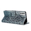 Miniatyrbillede 4 af 4: Frosted Læder Etui til Mandala Emed Retro Telefon Blå(FQ) For Samsung Galaxy S21 5G Blue