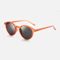 Pikkukuva 1 / 7: 2024 Tyylikkäät pyöreät retro klassiset monityyliset UV 400 polarisoidut tukkuhinnat Aurinkolasit miehille ja naisille mukautettu logo C27-ORANGE/GREY Polarized HD Shades