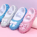 Miniatyrbillede 7 af 9: Pige balletsko med glitter og delt sål, blå Blue 25