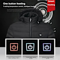 Miniatyrbillede 3 af 7: Mænd 19 Områder Opvarmet Jakke USB Vinter Udendørs Elektrisk Opvarmning Jakker Varme Sprots Termisk Frakke Tøj Opvarmet Bomuldsjakke 9 Områder Sort 9 Areas Black Asian size 3XL