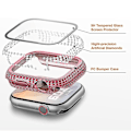 Miniatyrbilde 3 av 5: Deksel for Apple Watch Case 45 mm 41 mm 40 mm 44 mm Tilbehør Diamant Skjermbeskytter Herdet Glass Iwatch Series 7 3 4 8 5 6 Se 40mm series 654SE 40mm series 654SE gold