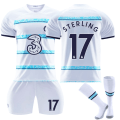 Miniatyrbild 1 av 10: 22-23 Chelsea bortaställ nr 10 Pulisic 9 Aubameyang 7 Kante 19 Mount vit fotbollströja No. 17 with socks #28
