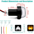 Miniatyrbilde 2 av 5: CNC 12V LED-blinklys for motorsykkelstyre, for 22mm styre, blinklys for styre (1 par, gult til hvitt??)