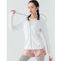 Miniatyrbillede 3 af 8: UPF 50+ UV-beskyttelse Damebeklædning Lynlås Hoodie Langærmet Fiskeri Løb Vandring Jakke Udendørs Performance Shirt, Hvid, L