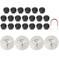 Miniatyrbild 1 av 5: Tesla Model 3 YSX Hjulkapselkit Navkapsel Hjulmutter Skydd Svart Röd Vit Grå Med 4 Navkapslar 20 Mutter Skydd(FQ) Silver Bright