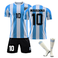 Miniatyrbilde 1 av 2: Barn Maradona Jersey Nummer 10 Argentina Retro 1986 Drakt #20