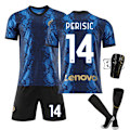 Miniatyrbild 1 av 11: 21-22 Inter Milan hemmatröja nr 10 Lautaro nr 7 Sanchez nr 9 Dzeko fotbollsplan dräkt med strumpor No. 14 with socks + protective gear 18#